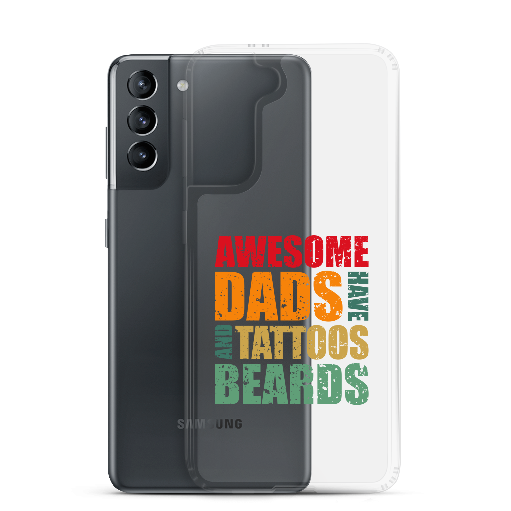 Awesome Dads Tattoos Beards Clear Case for Samsung®