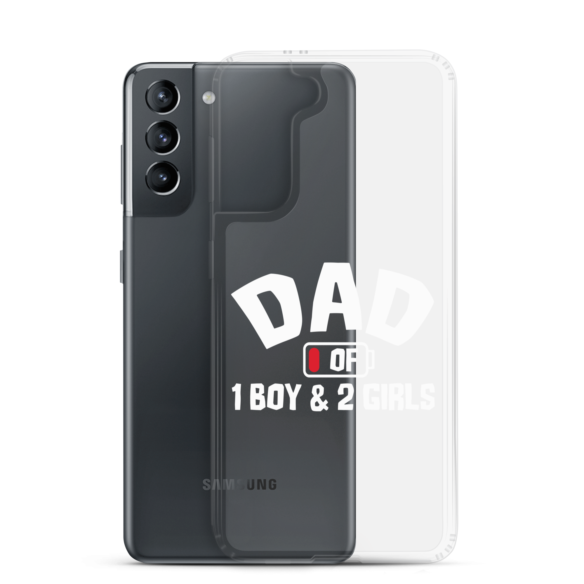 Dad Of 1 Boy And 2 Girls Clear Case for Samsung®