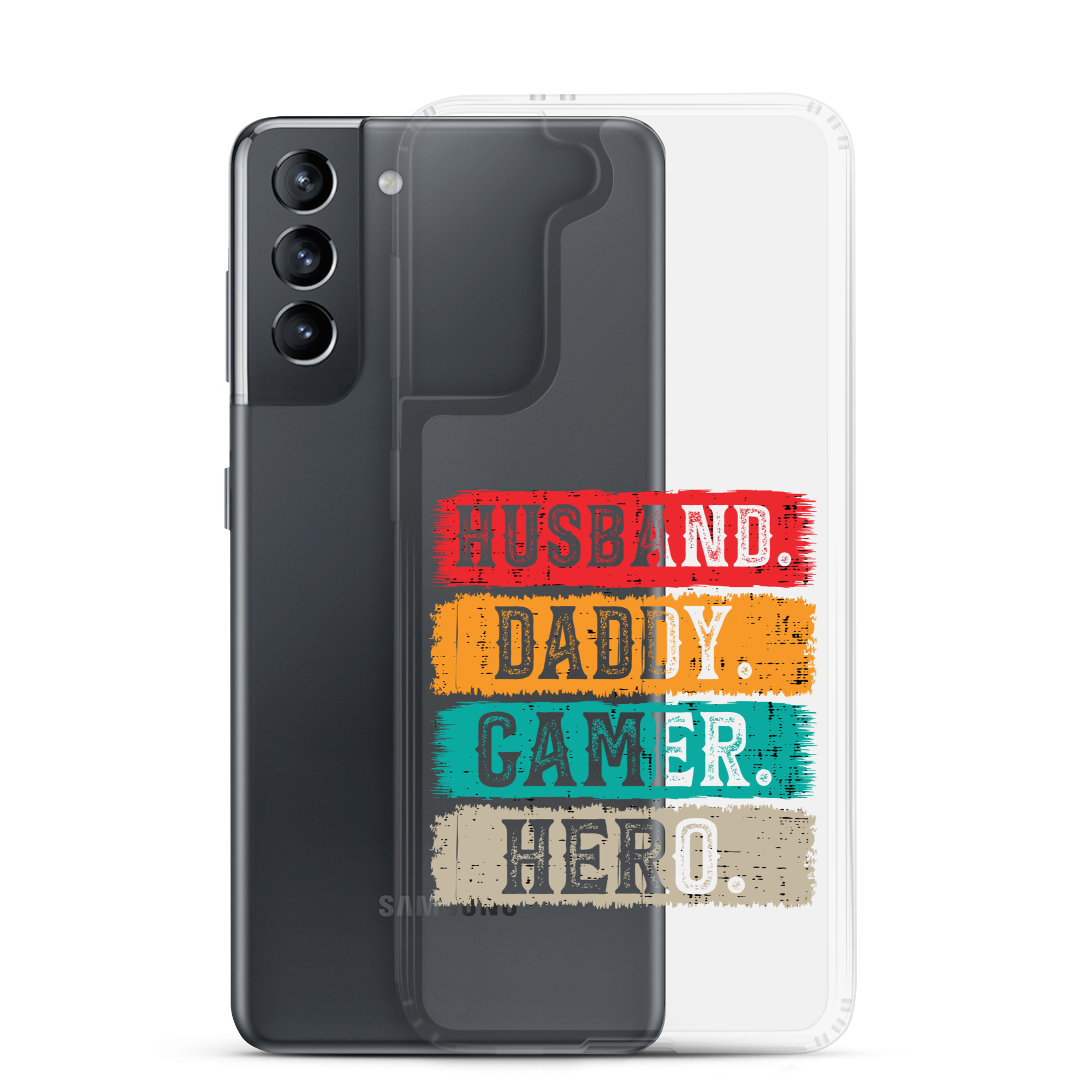 Husband, Daddy, Gamer, Hero Clear Case for Samsung®