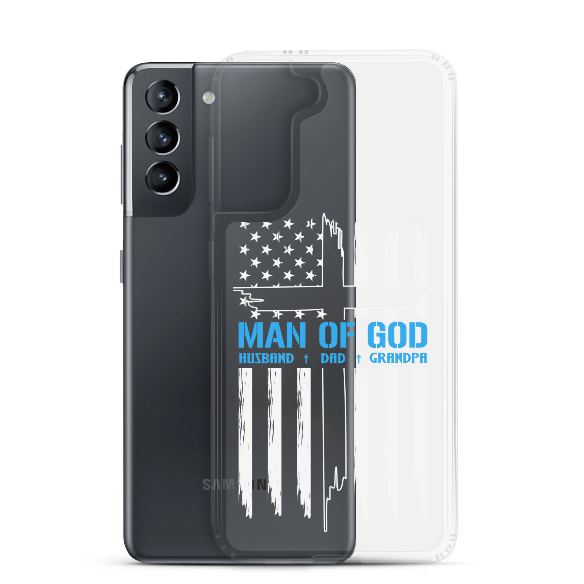 Man Of God Husband Dad Grandpa Clear Case for Samsung®