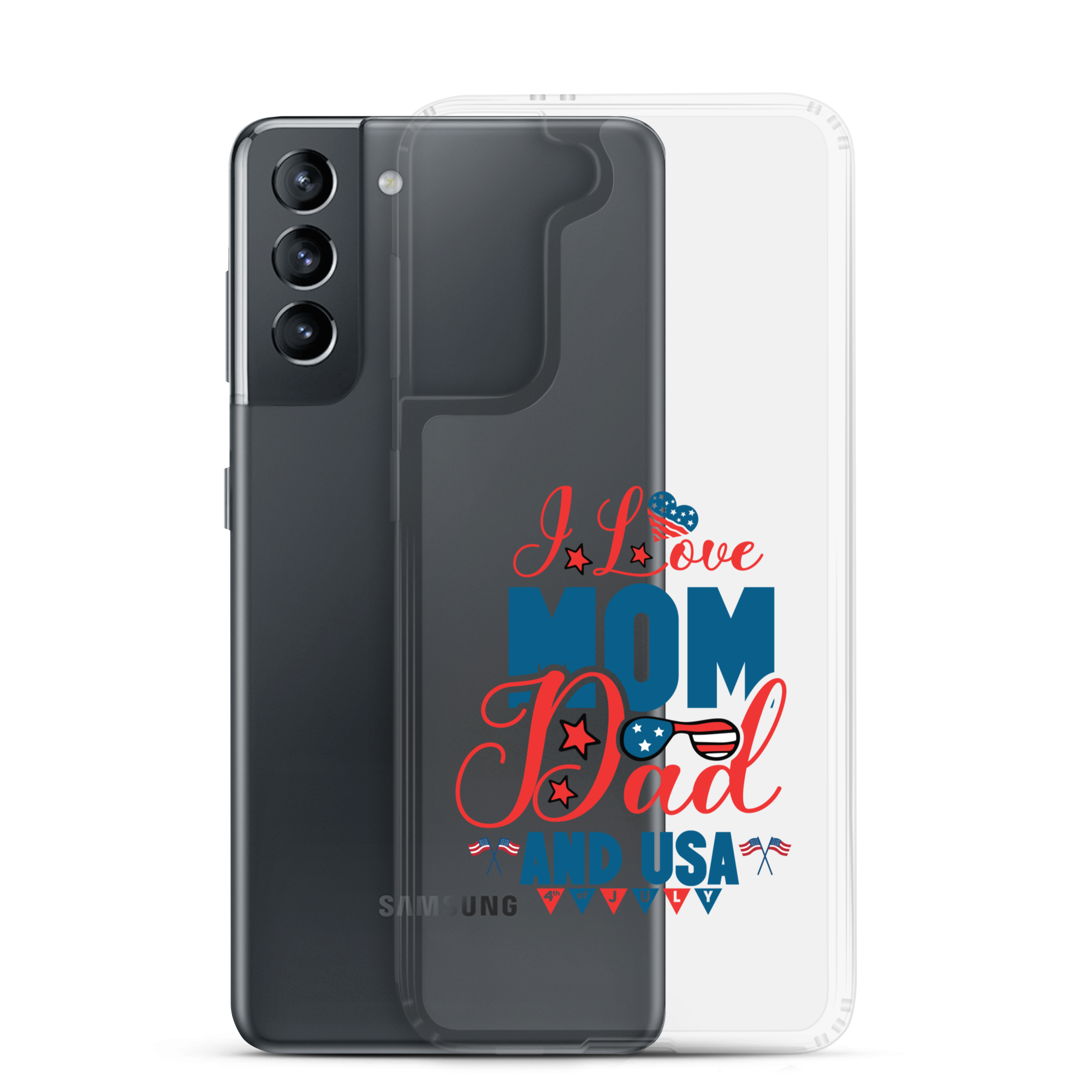 I Love Mom, Dad And USA Clear Case for Samsung®