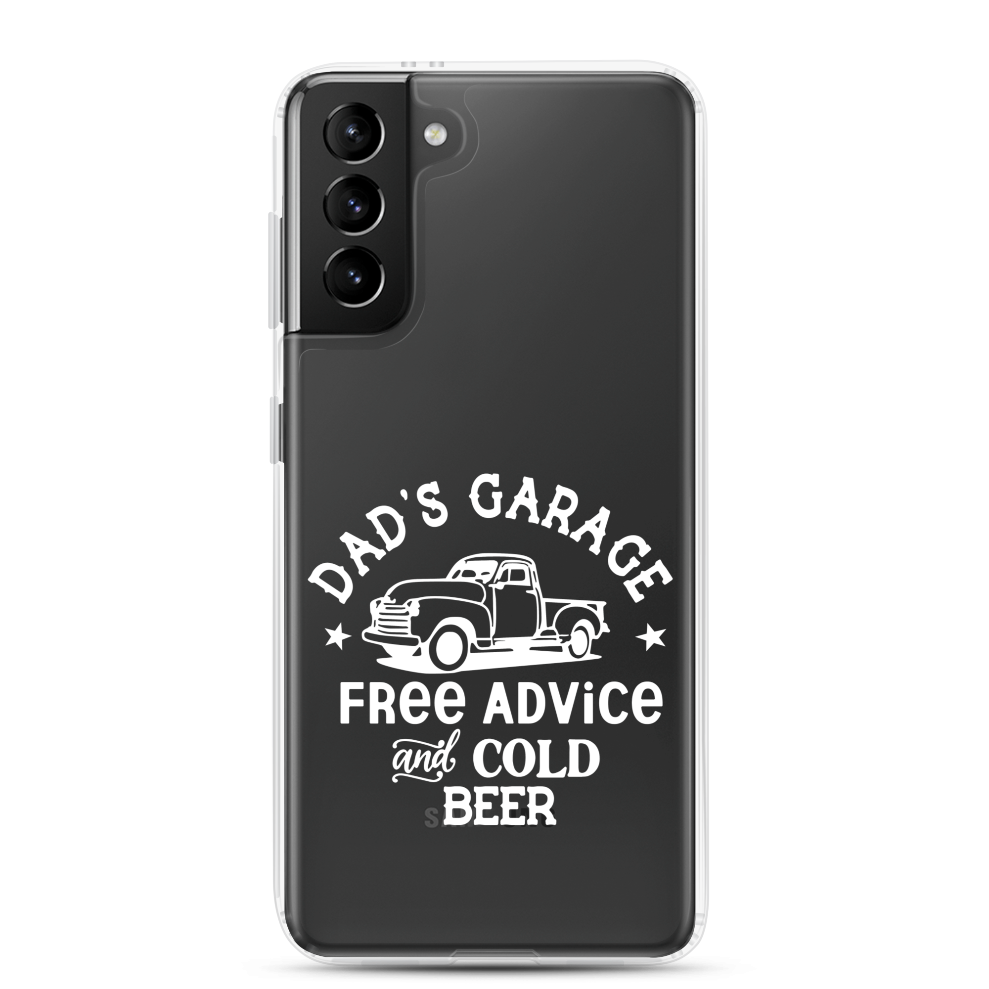 Dad's Garage Free Advice And Cold Beer Clear Case for Samsung®