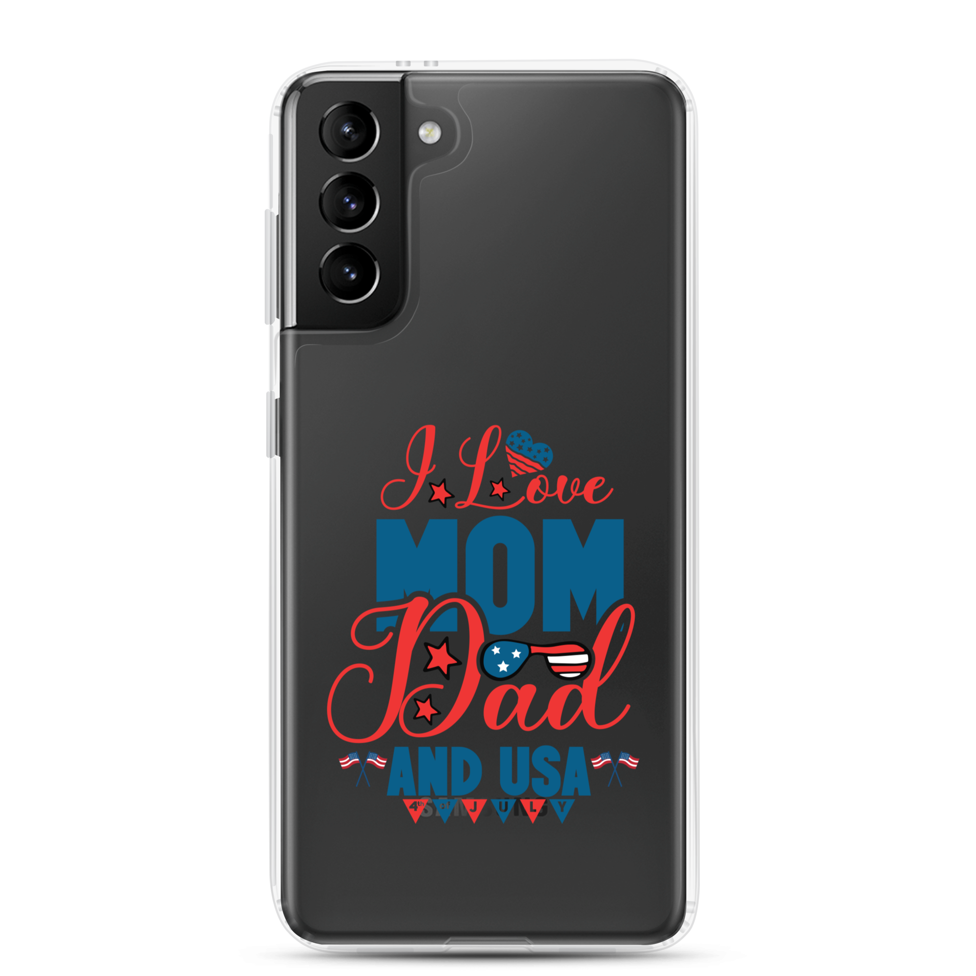 I Love Mom, Dad And USA Clear Case for Samsung®