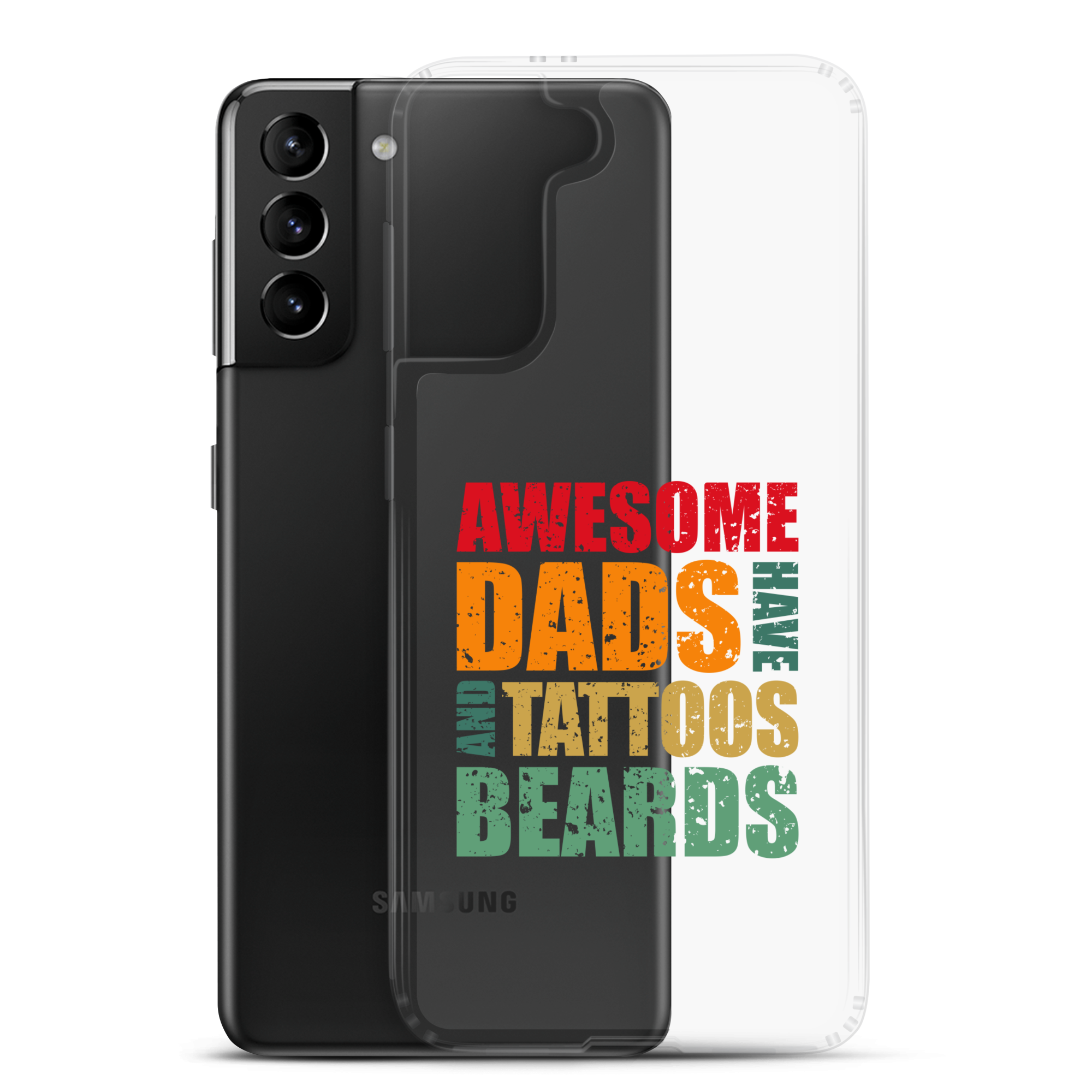 Awesome Dads Tattoos Beards Clear Case for Samsung®