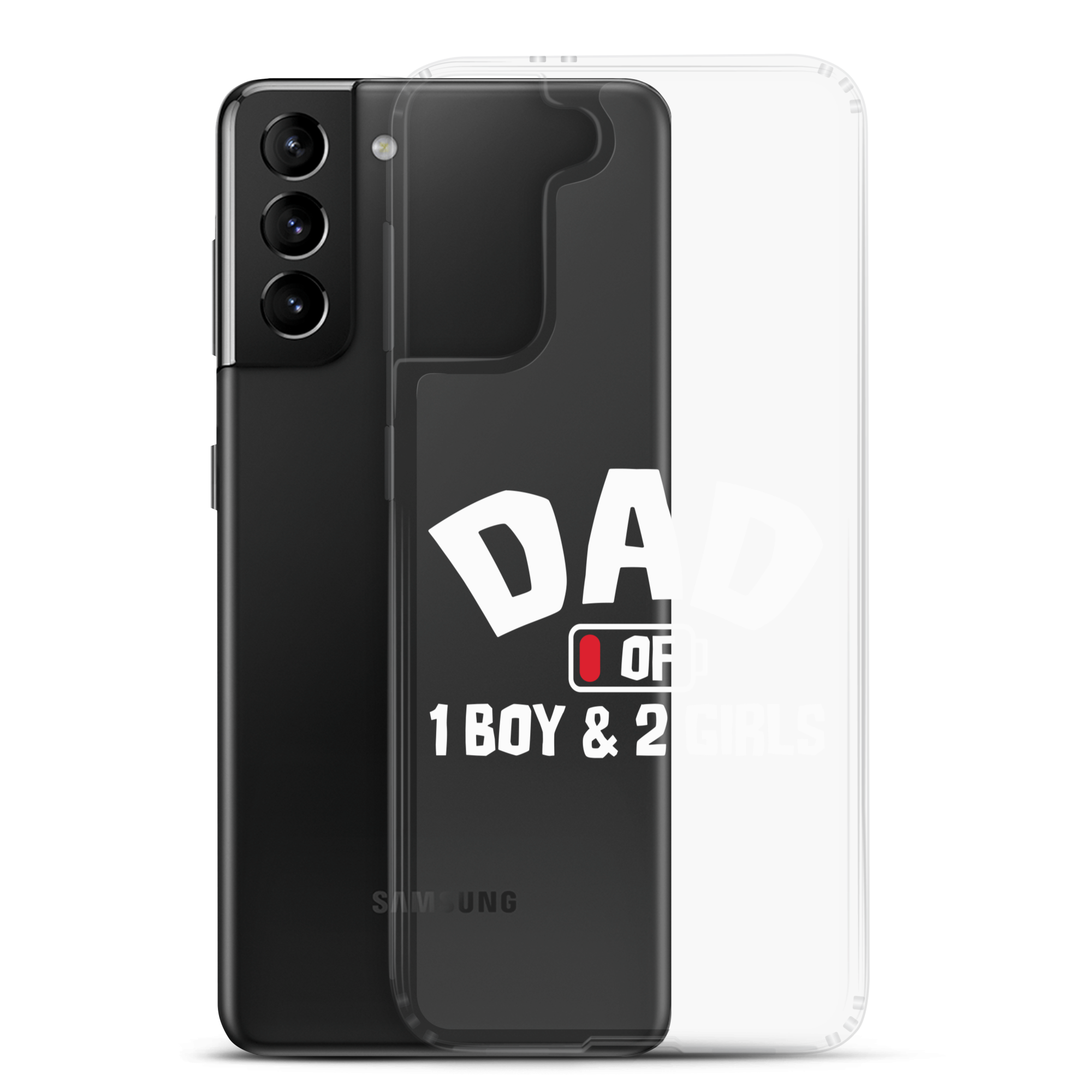 Dad Of 1 Boy And 2 Girls Clear Case for Samsung®