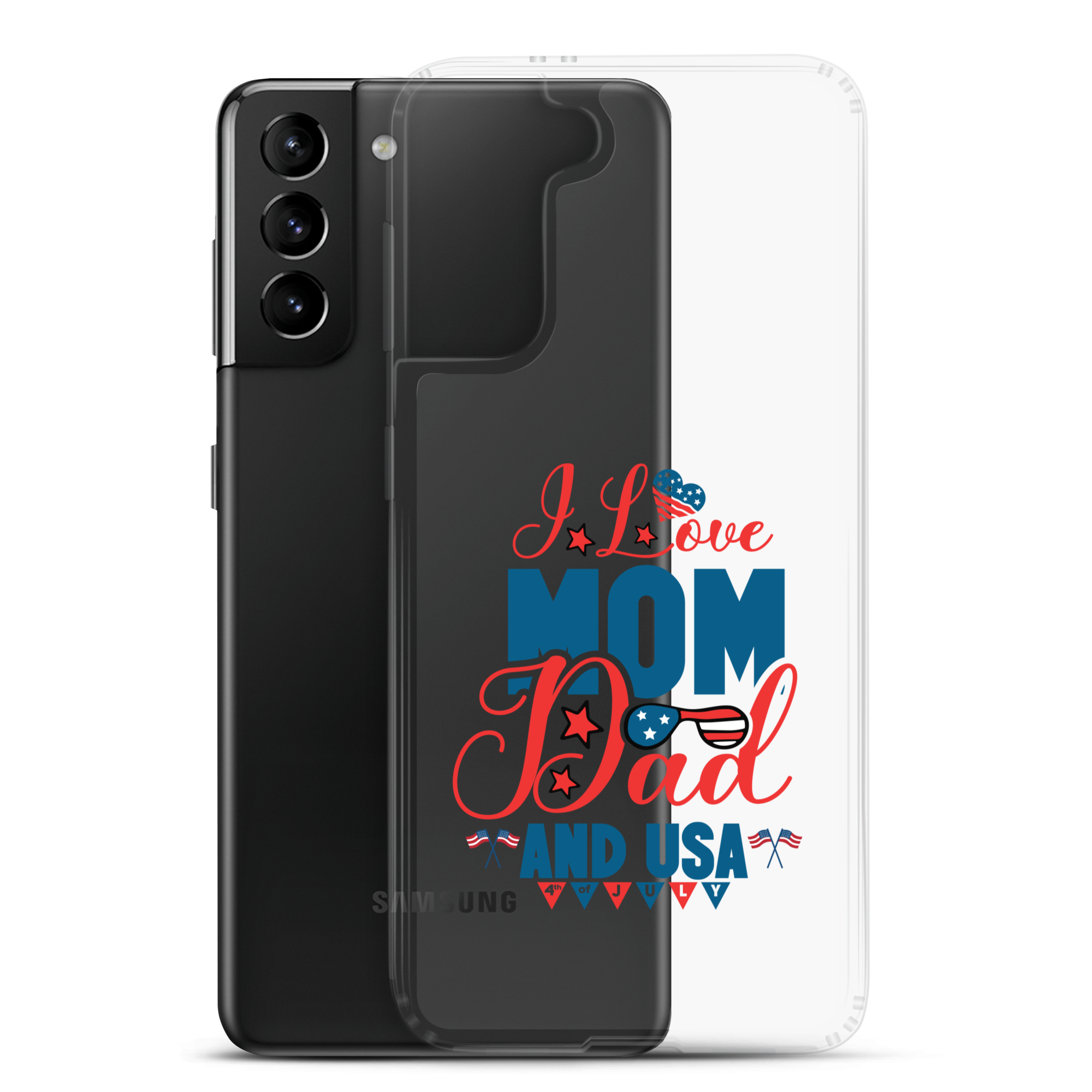 I Love Mom, Dad And USA Clear Case for Samsung®