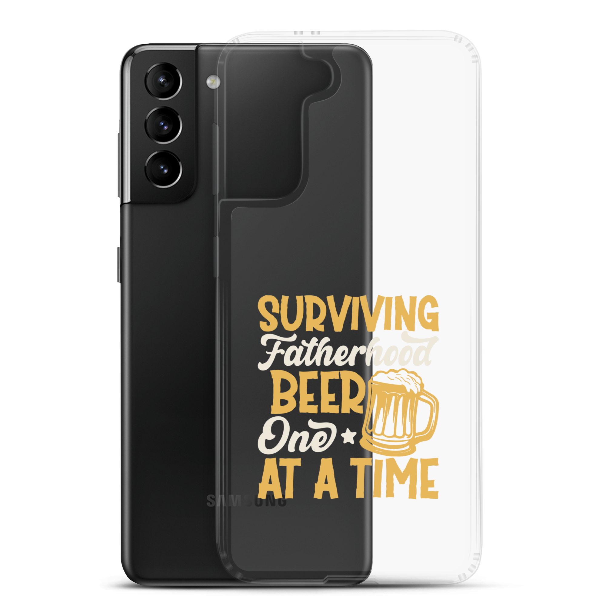 Surviving Fatherhood One Beer At A time Clear Case for Samsung®