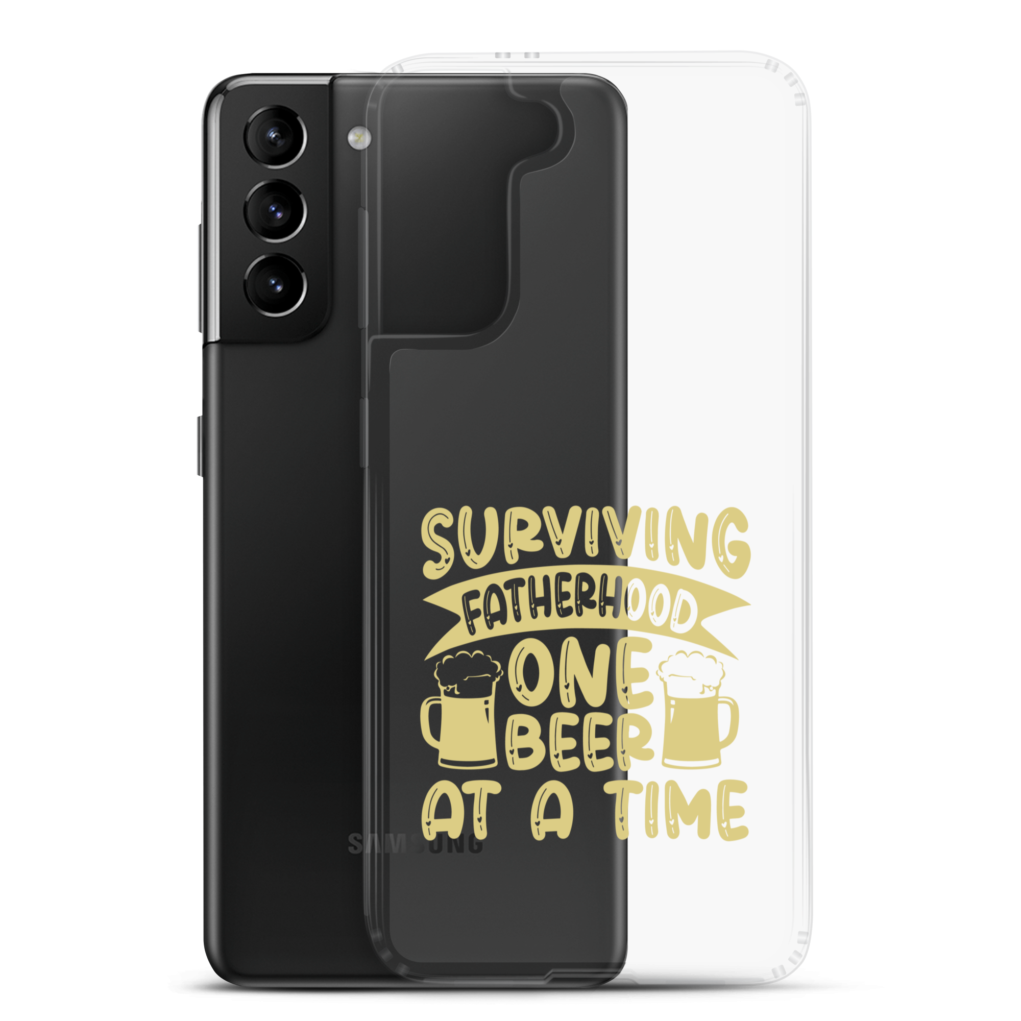 Surviving Fatherhood One Beer At A time Clear Case for Samsung®