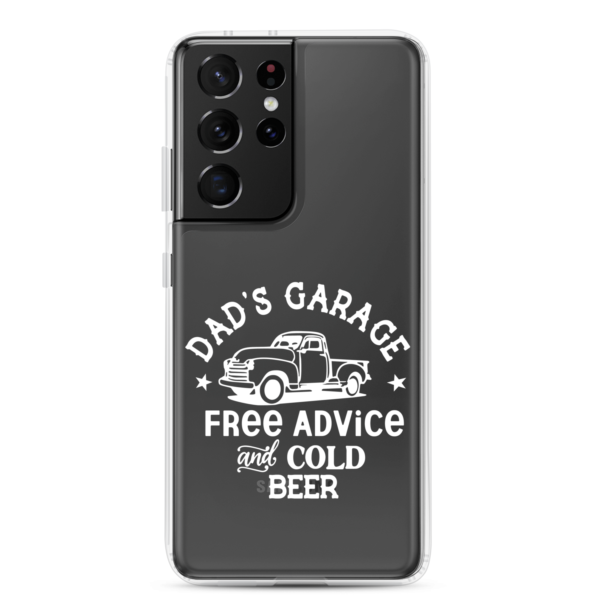 Dad's Garage Free Advice And Cold Beer Clear Case for Samsung®