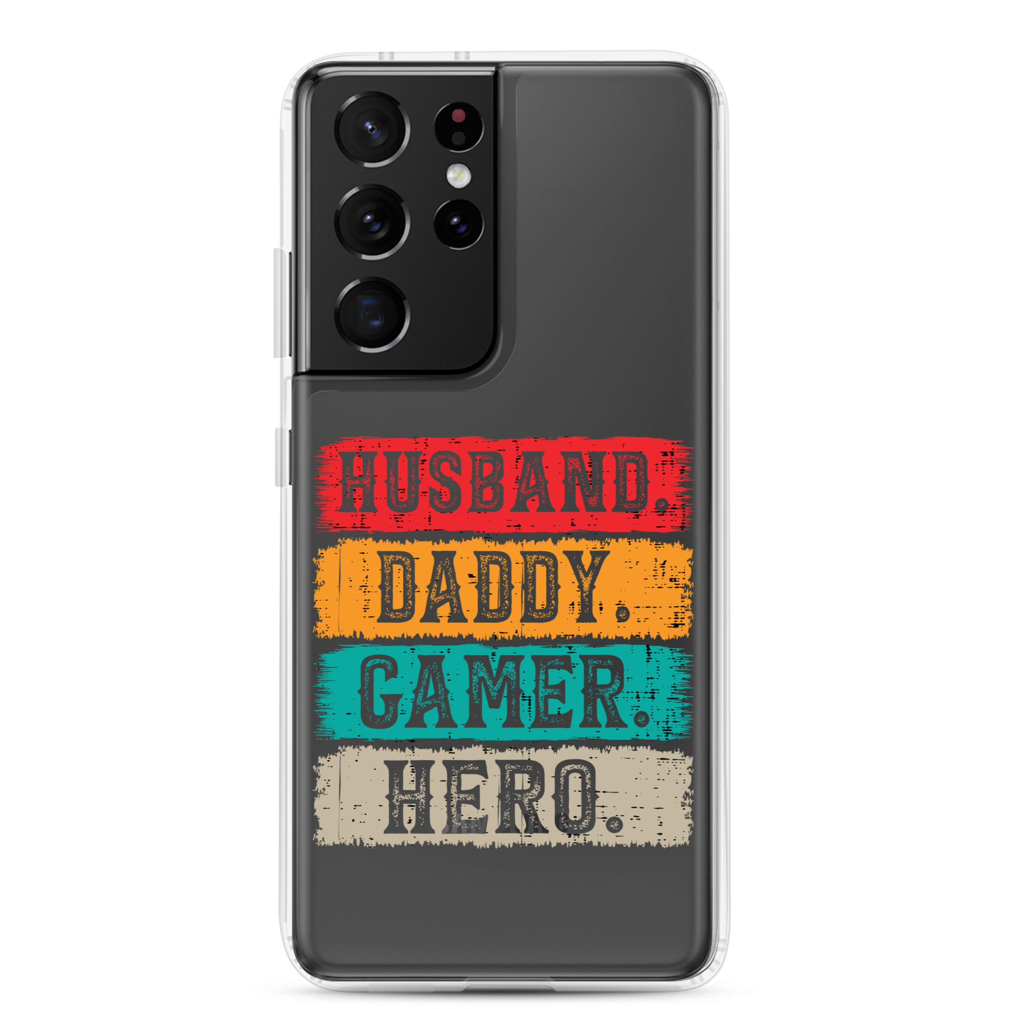 Husband, Daddy, Gamer, Hero Clear Case for Samsung®