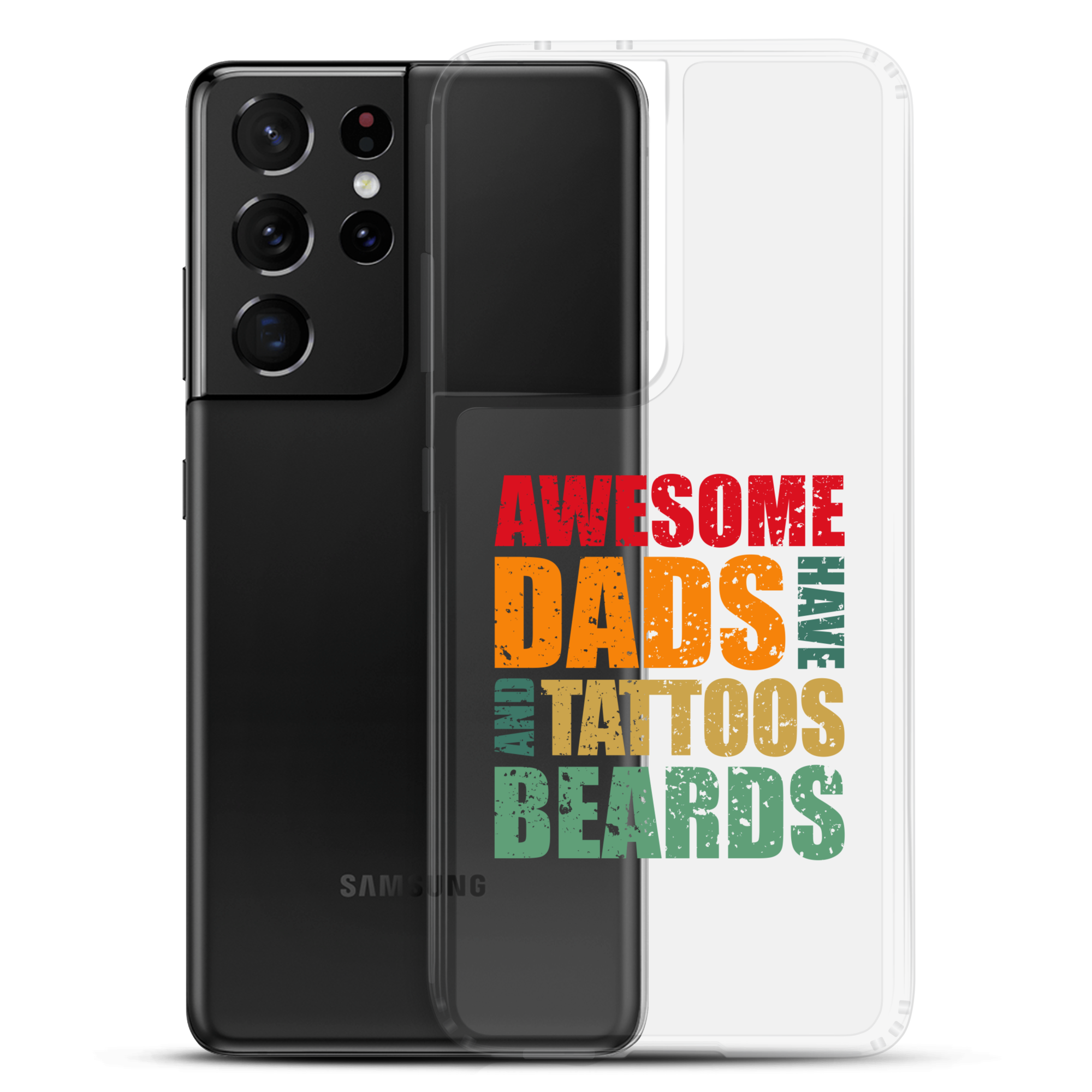 Awesome Dads Tattoos Beards Clear Case for Samsung®