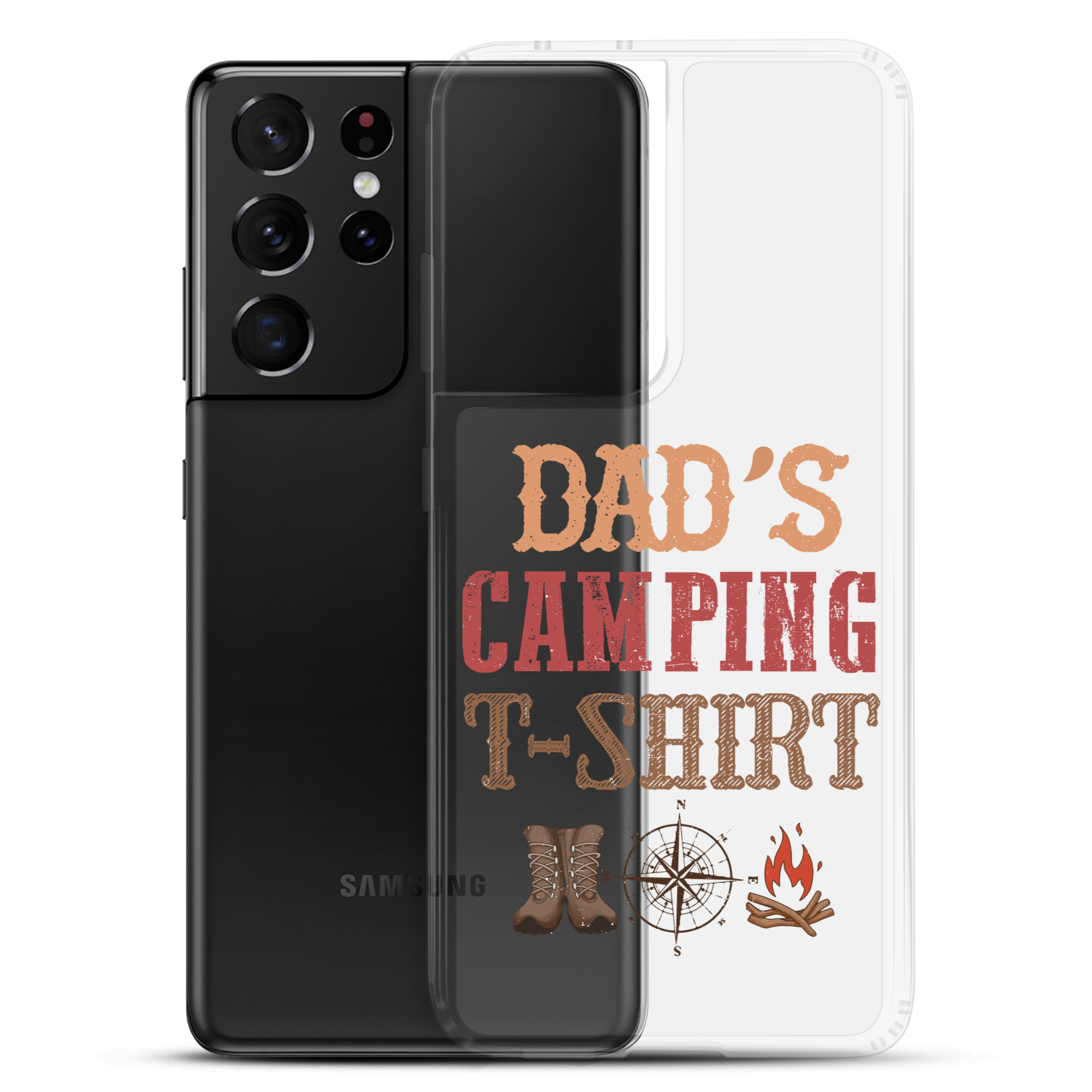 Dad's Camping T-Shirt Clear Case for Samsung®