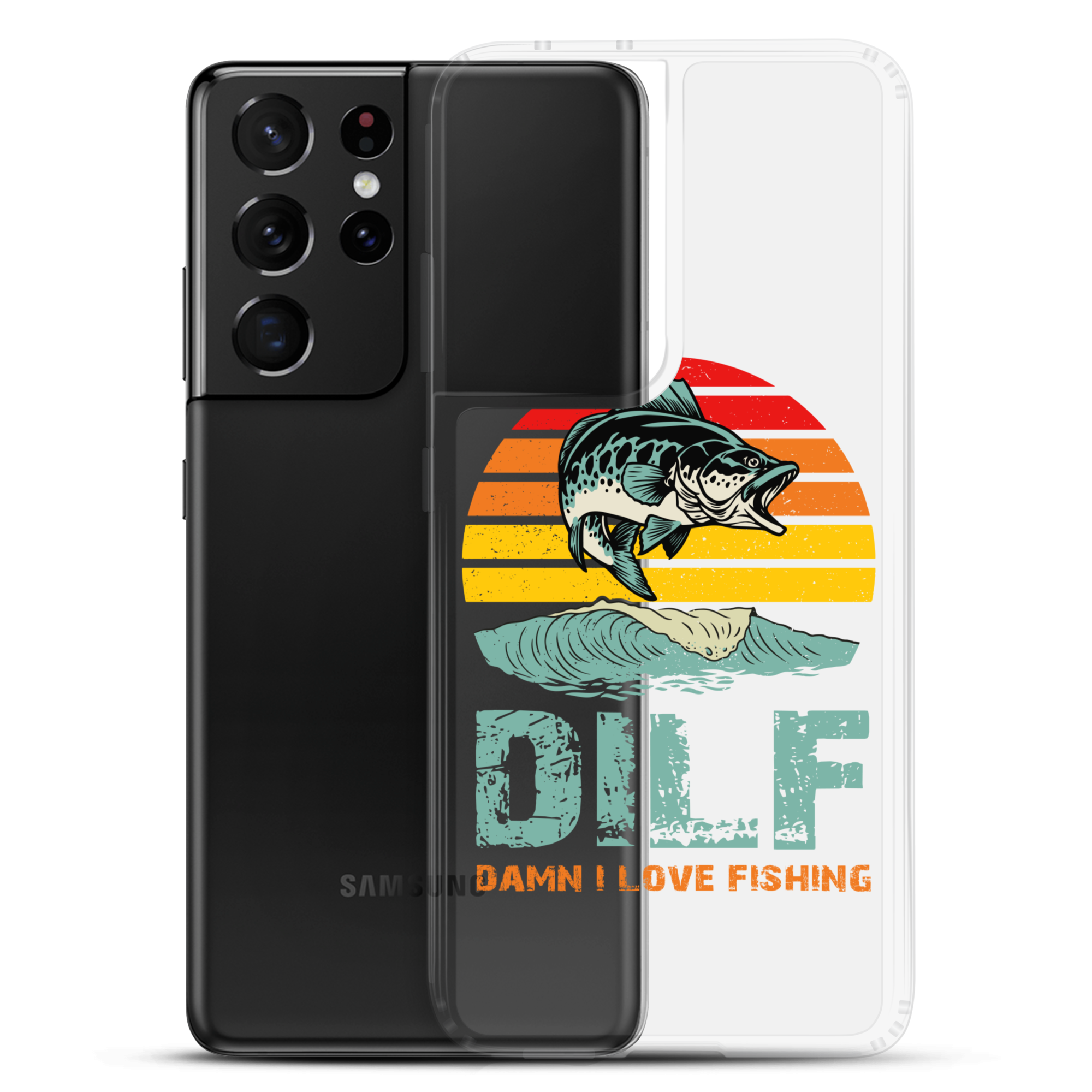 Dilf Damn I Love Fishing Clear Case for Samsung®