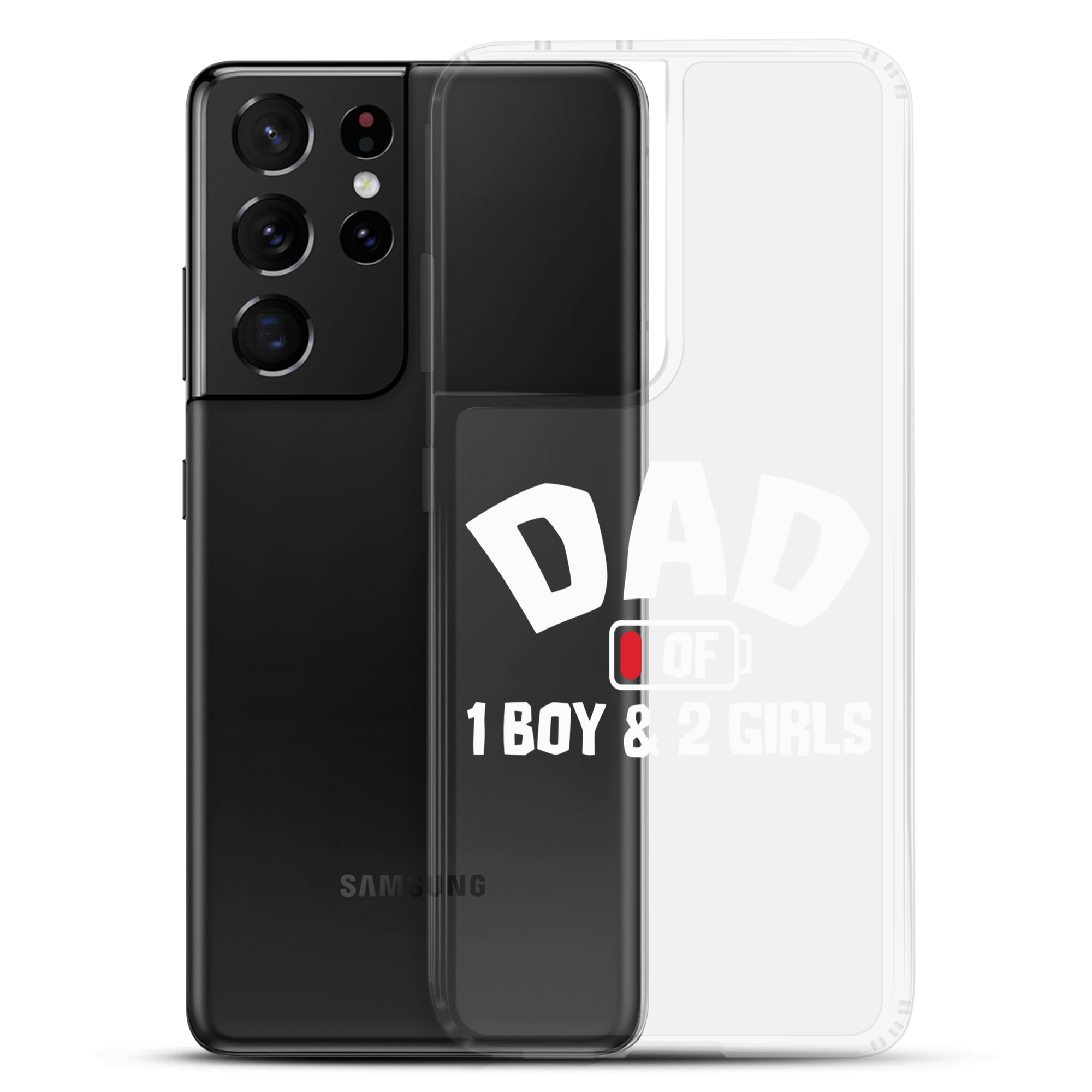 Dad Of 1 Boy And 2 Girls Clear Case for Samsung®