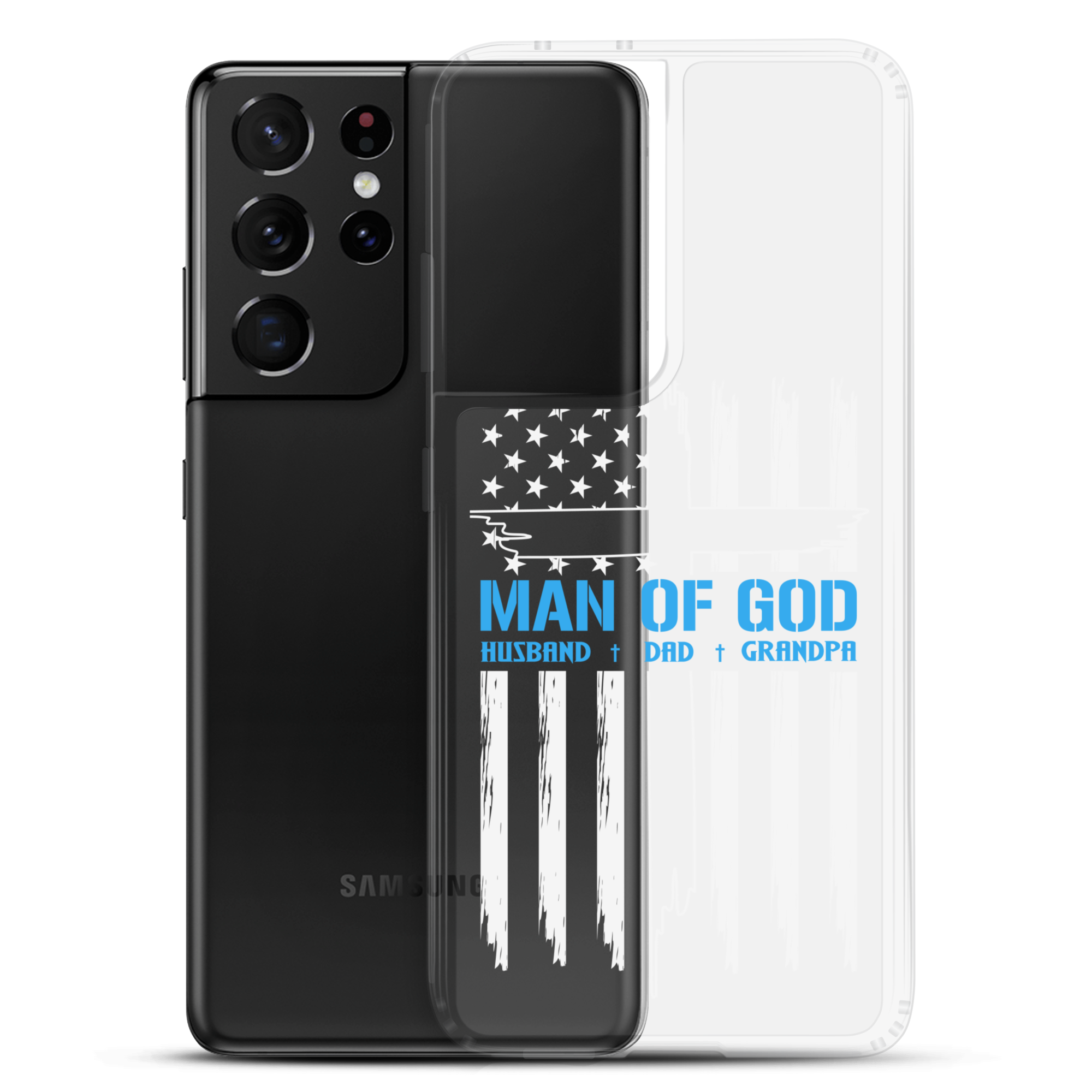 Man Of God Husband Dad Grandpa Clear Case for Samsung®