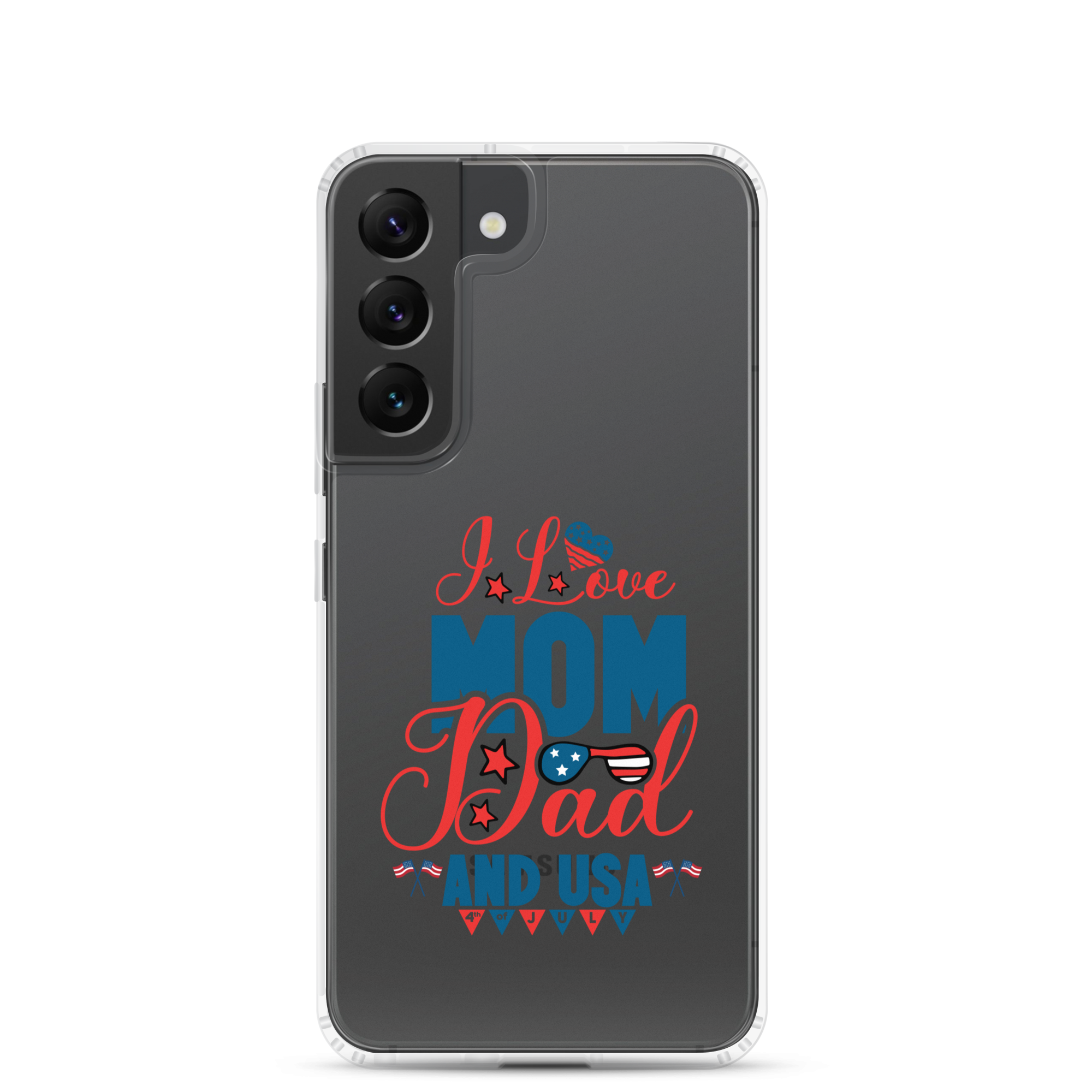 I Love Mom, Dad And USA Clear Case for Samsung®