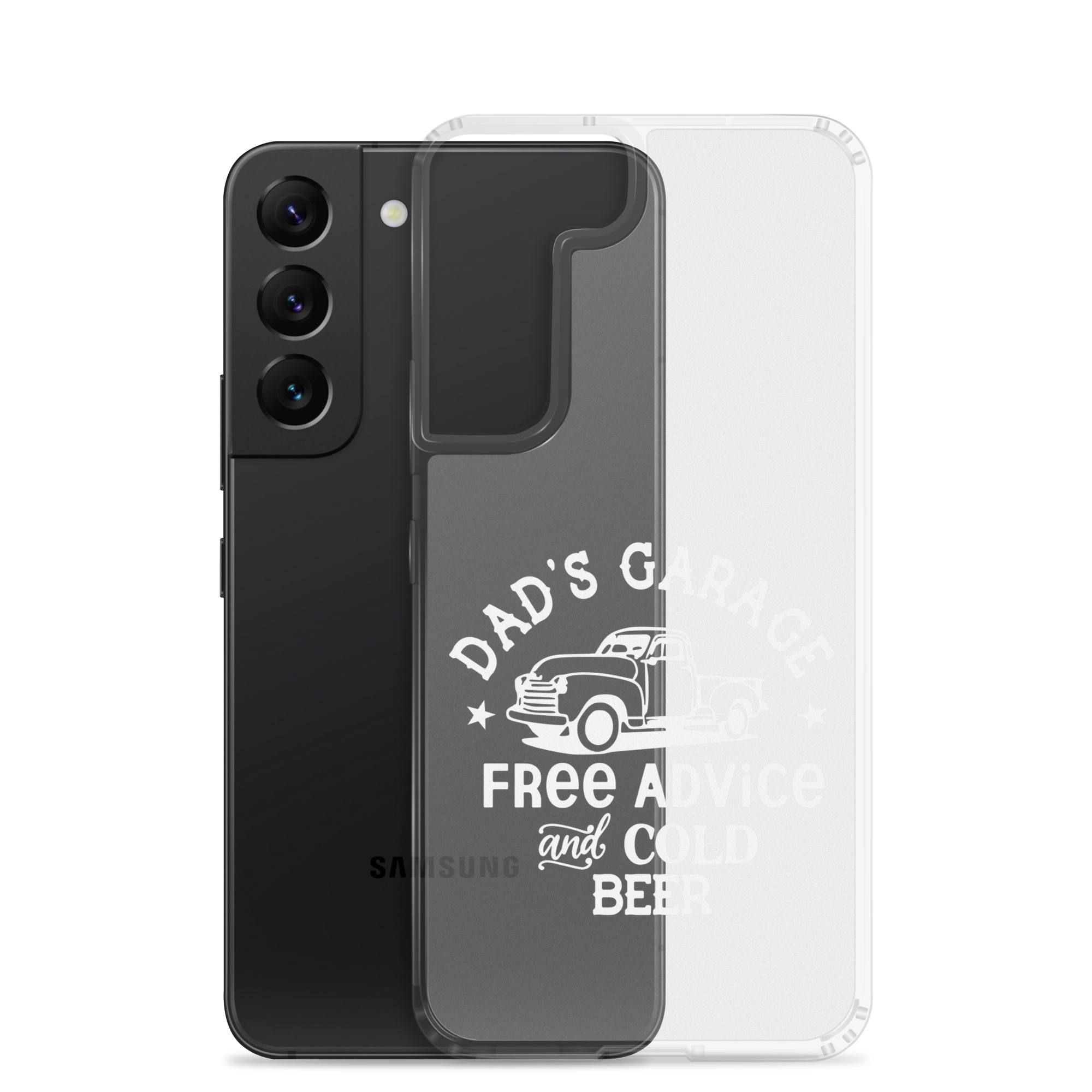 Dad's Garage Free Advice And Cold Beer Clear Case for Samsung®