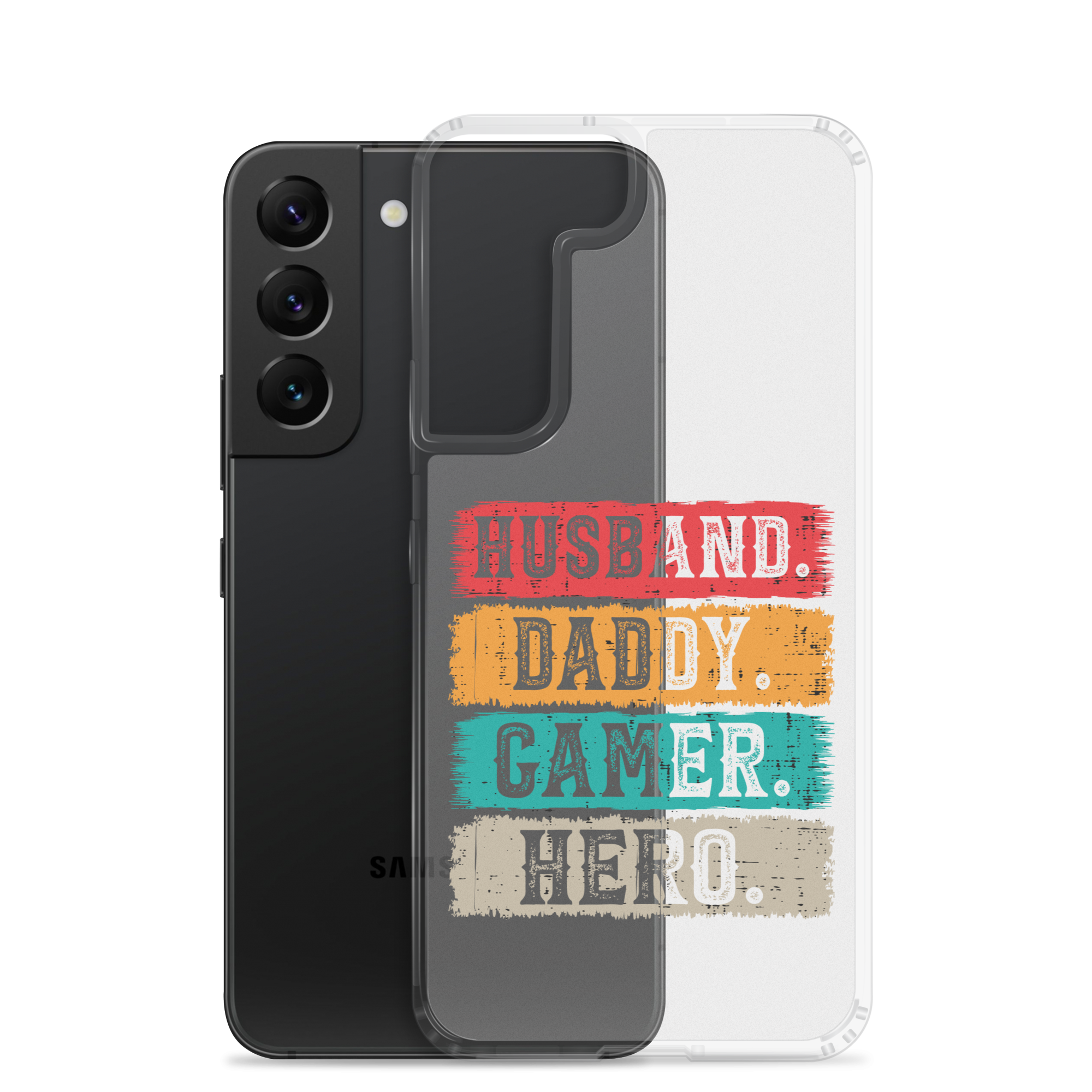 Husband, Daddy, Gamer, Hero Clear Case for Samsung®