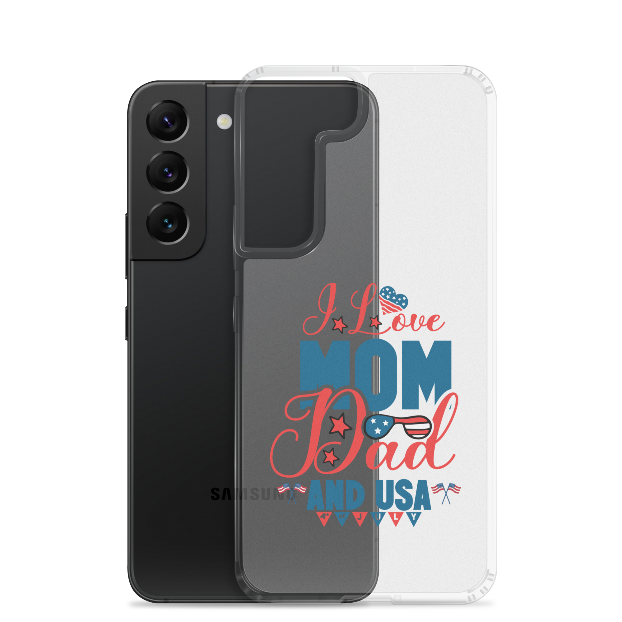 I Love Mom, Dad And USA Clear Case for Samsung®