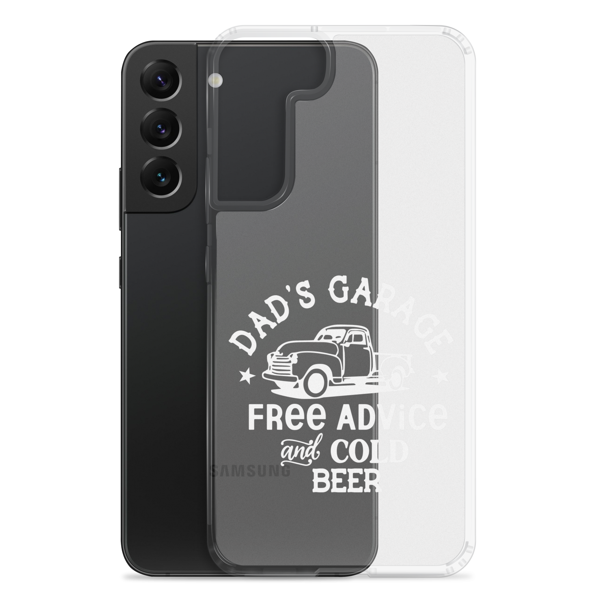 Dad's Garage Free Advice And Cold Beer Clear Case for Samsung®