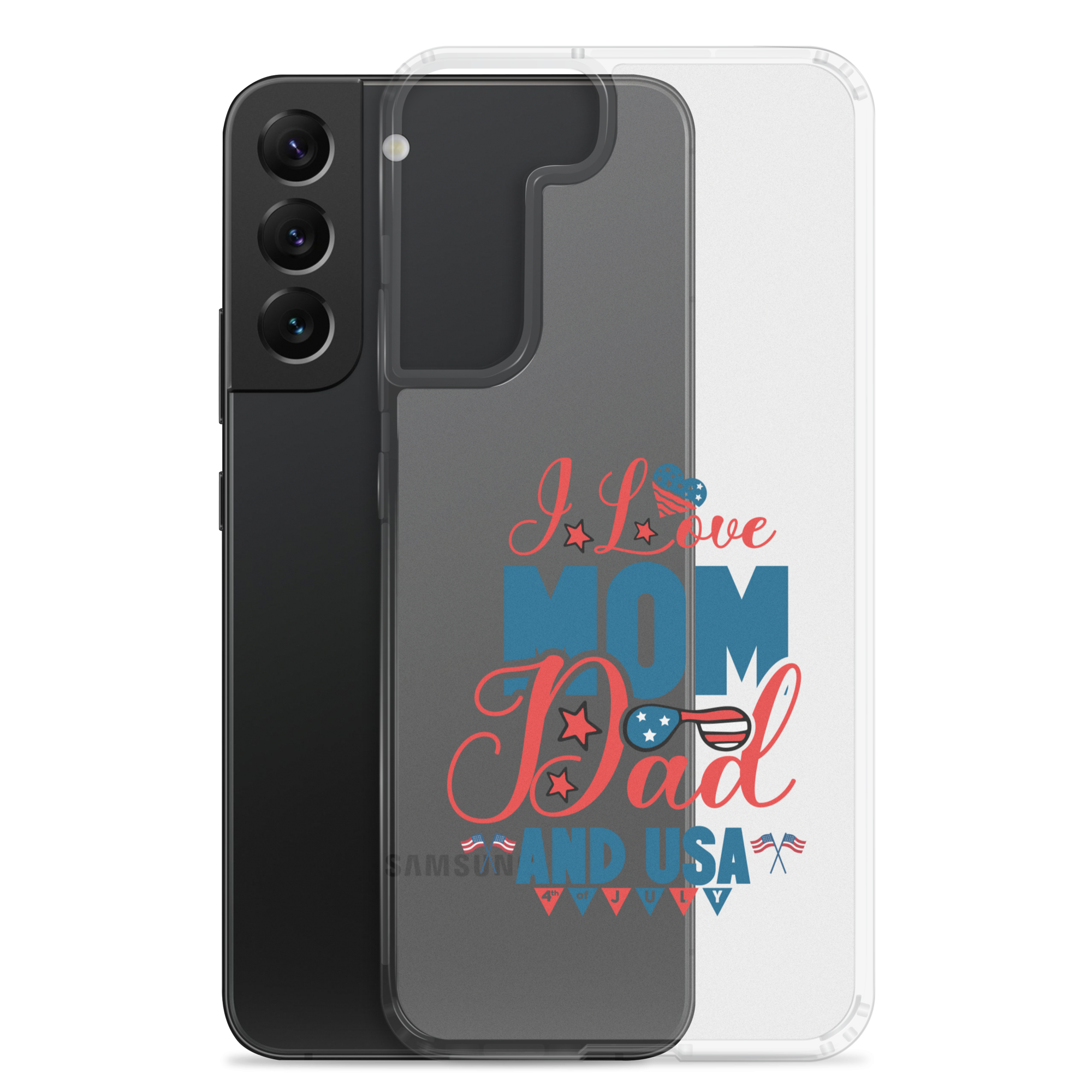 I Love Mom, Dad And USA Clear Case for Samsung®