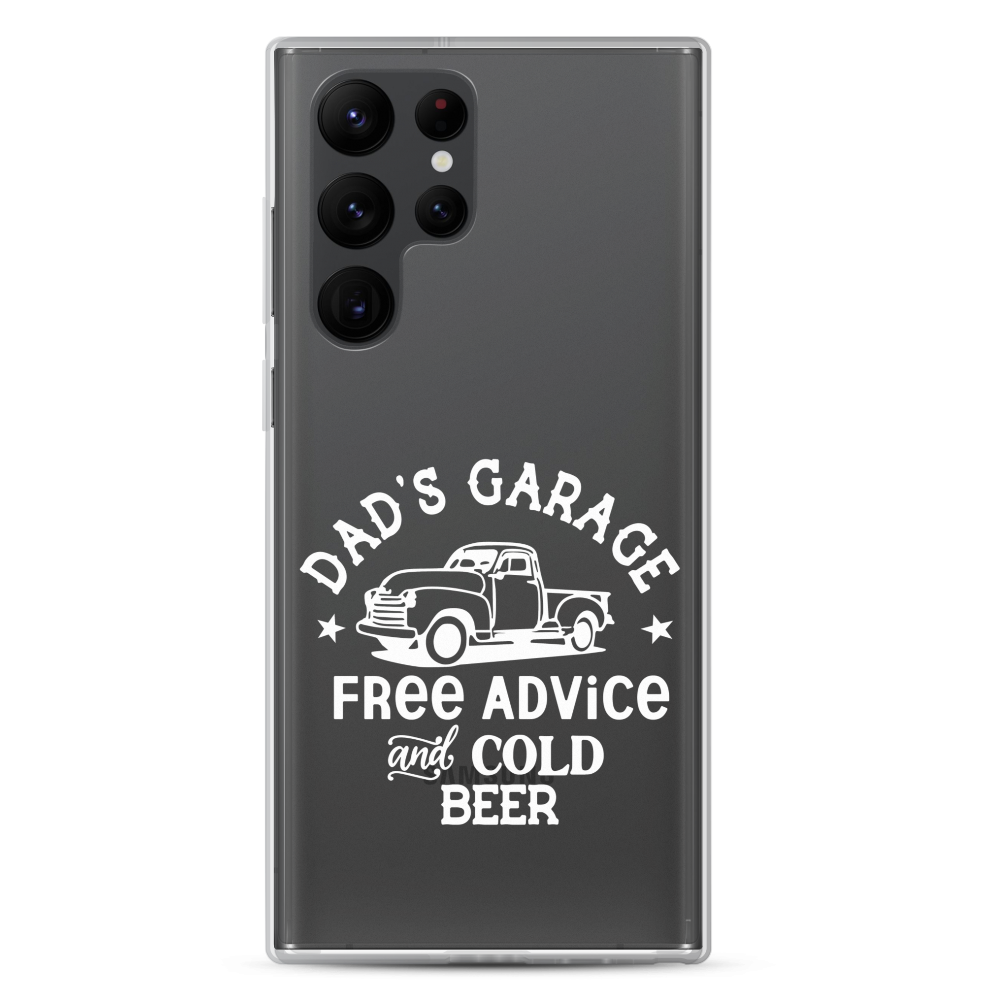 Dad's Garage Free Advice And Cold Beer Clear Case for Samsung®