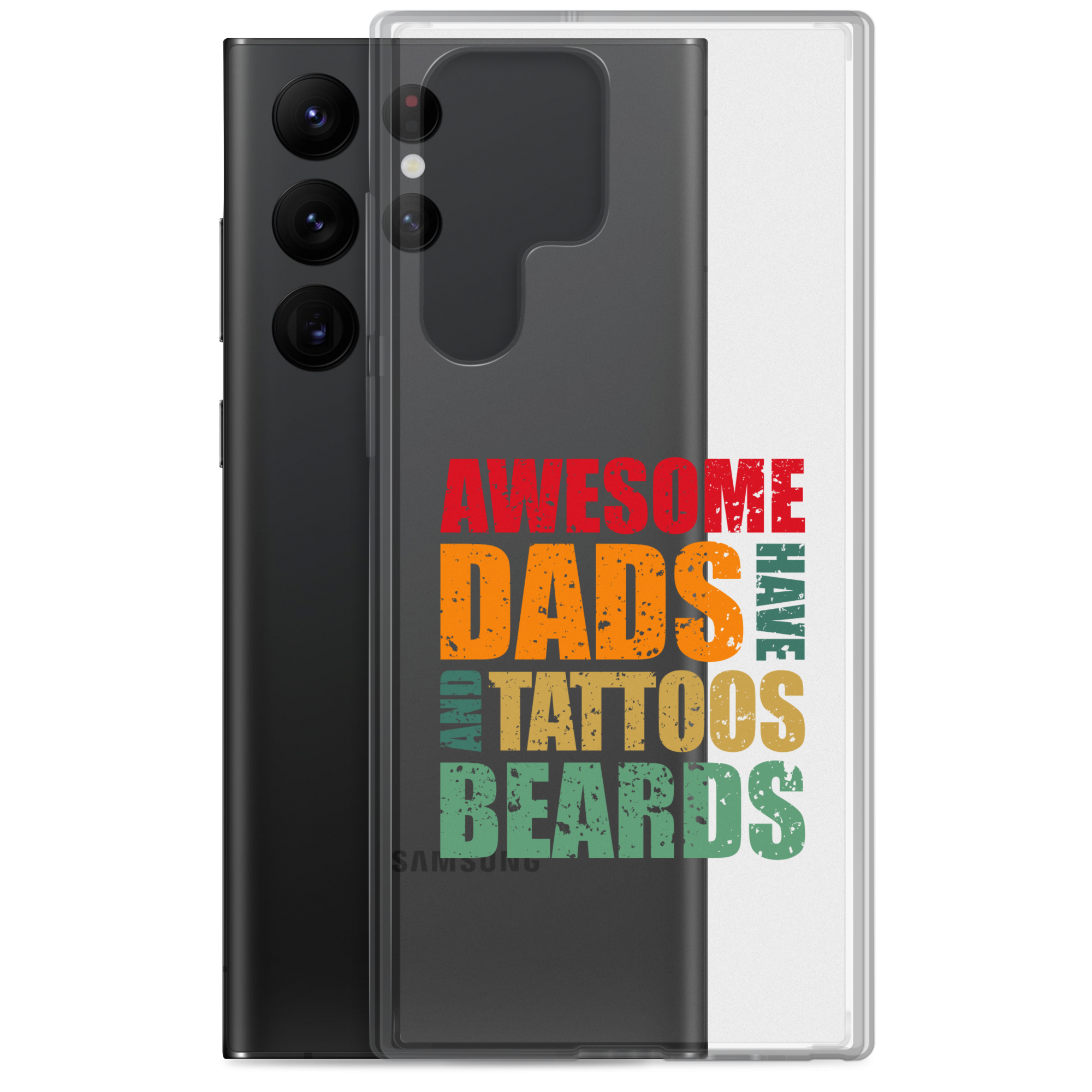 Awesome Dads Tattoos Beards Clear Case for Samsung®