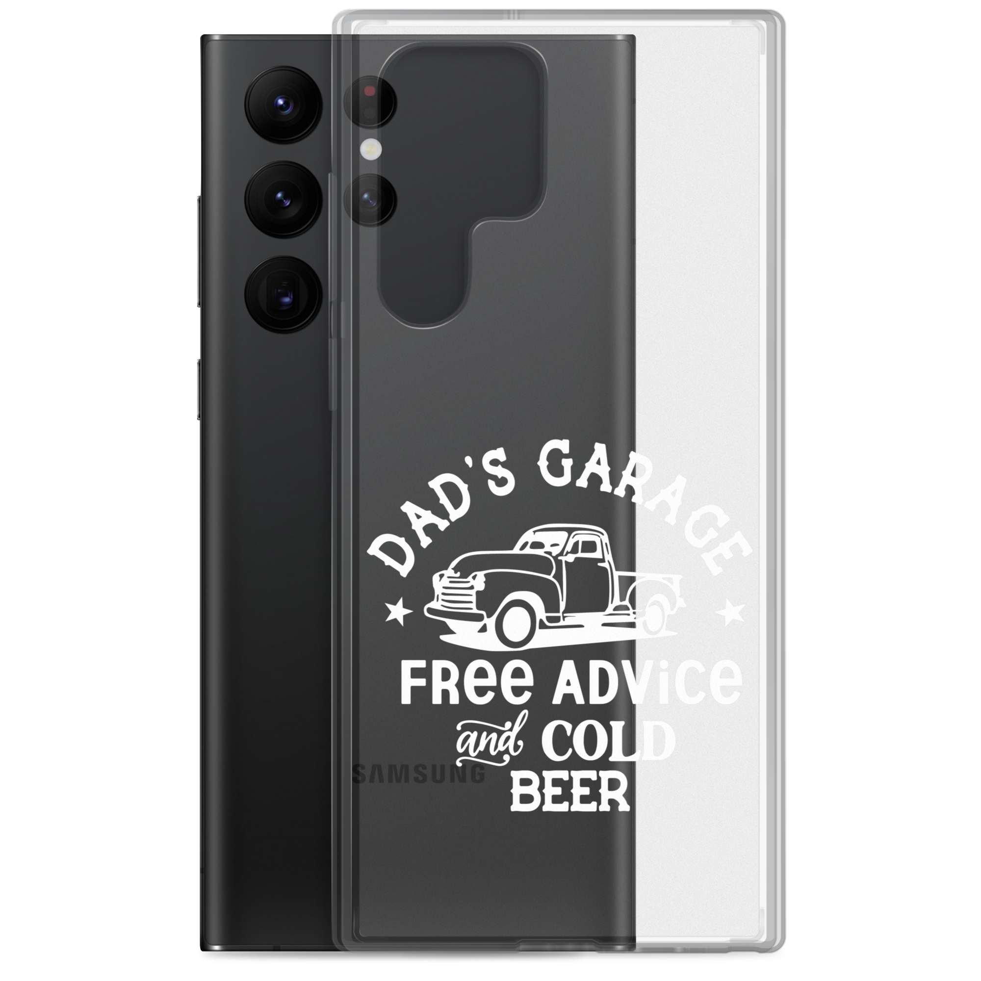 Dad's Garage Free Advice And Cold Beer Clear Case for Samsung®