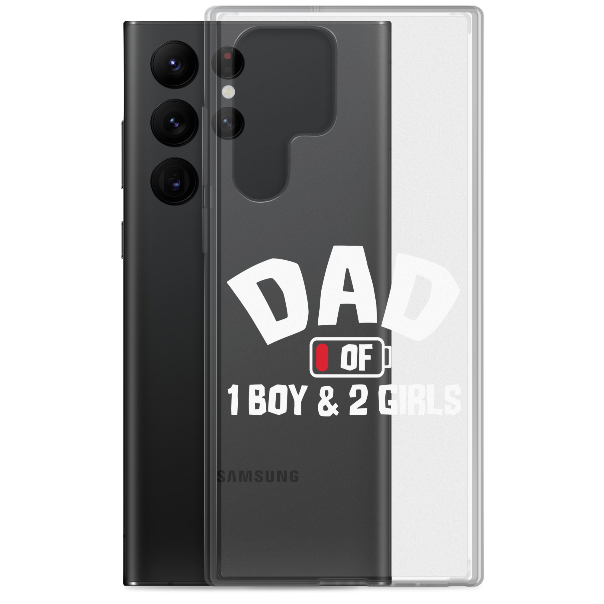 Dad Of 1 Boy And 2 Girls Clear Case for Samsung®