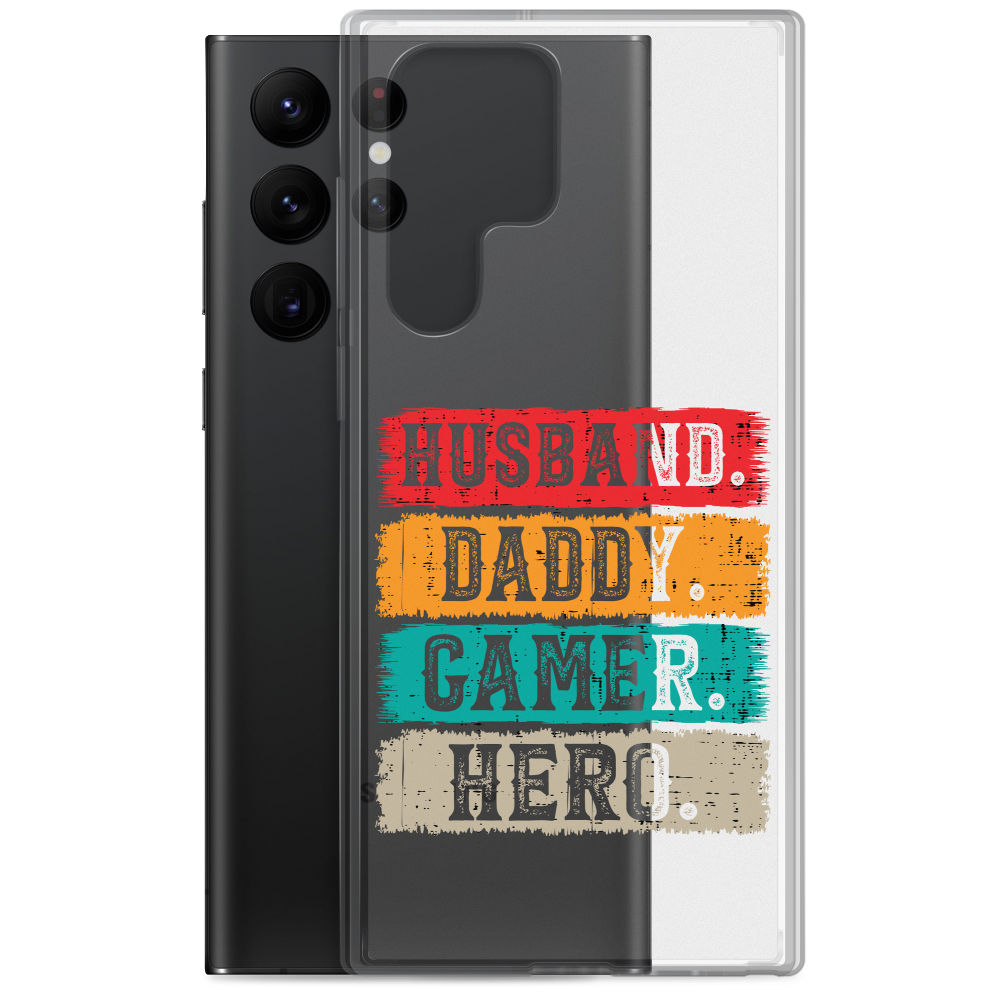 Husband, Daddy, Gamer, Hero Clear Case for Samsung®