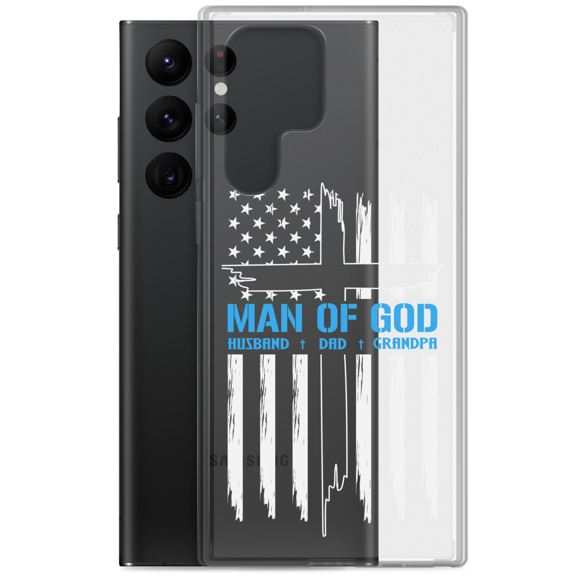 Man Of God Husband Dad Grandpa Clear Case for Samsung®