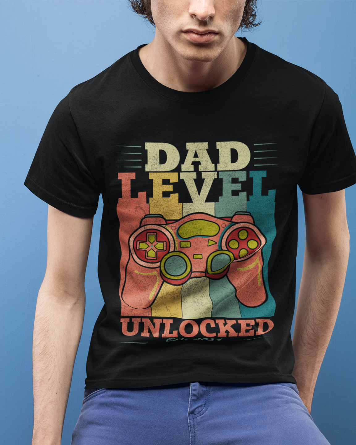 Dad Level Unlocked EST. 2024 Unisex t-shirt