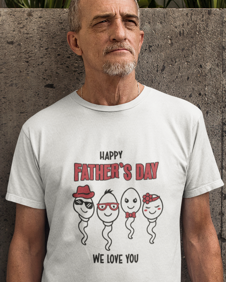 Happy Father's Day We Love You Funny Cartoon Sperm Unisex t-shirt

