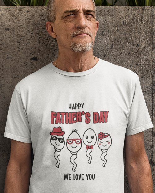 Happy Father's Day We Love You Funny Cartoon Sperm Unisex t-shirt