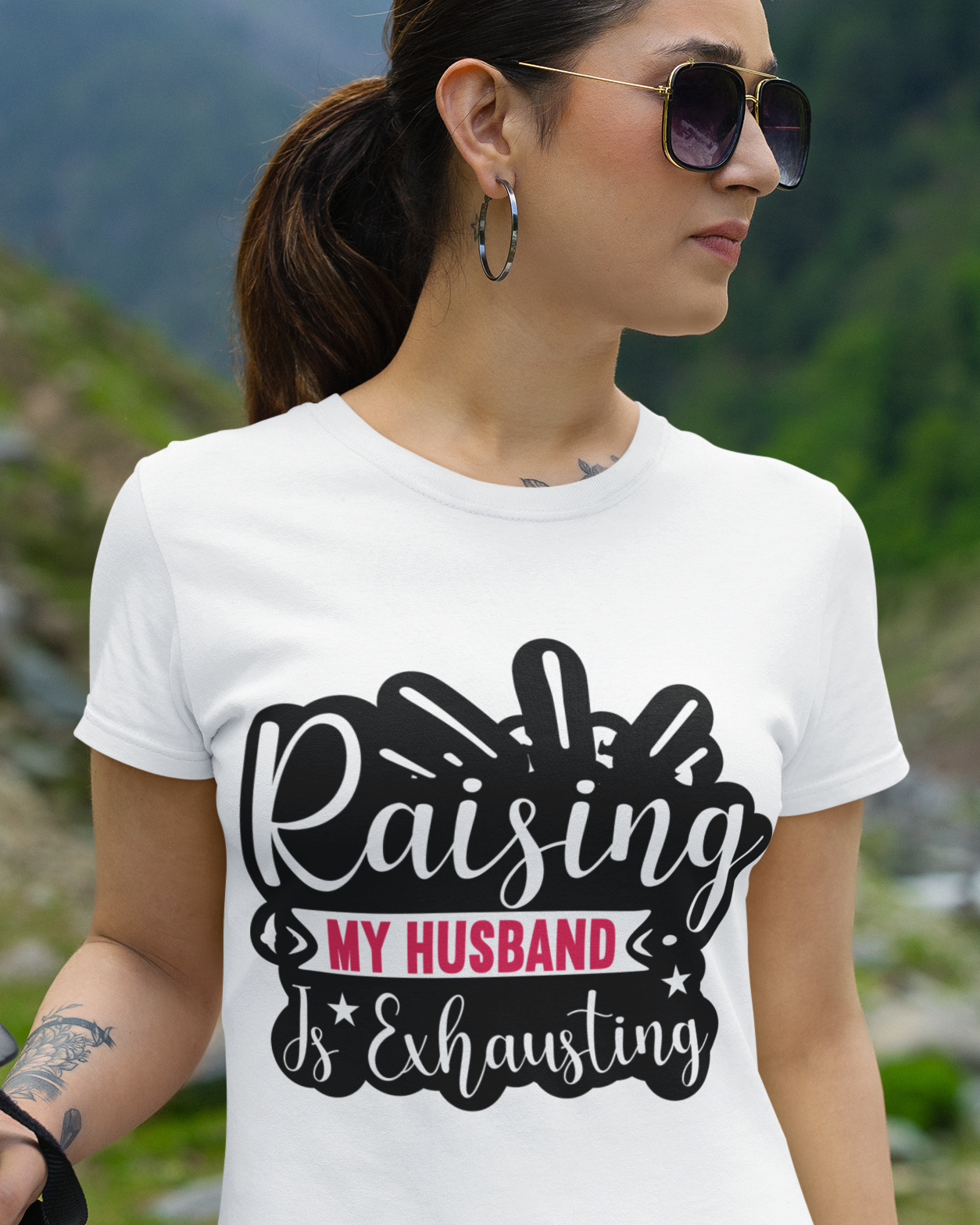 Raising My Husband Is Exhausting Unisex t-shirt