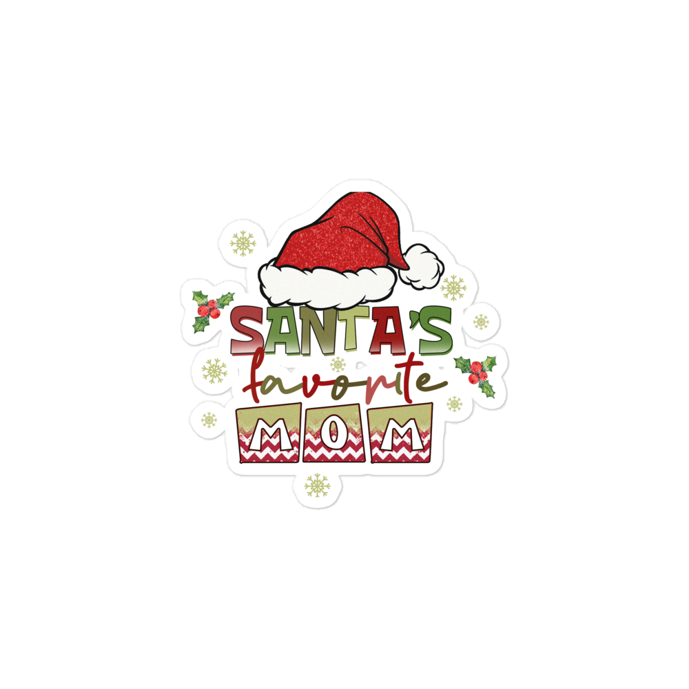 Santa's Favorite Mom Bubble-free stickers