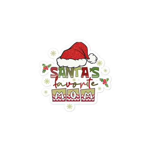 Santa's Favorite Mom Bubble-free stickers