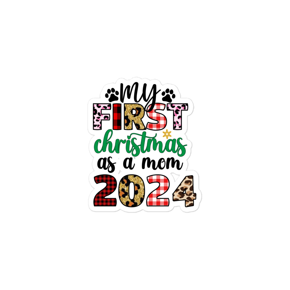 My First Christmas As A mom 2024 Bubble-free stickers