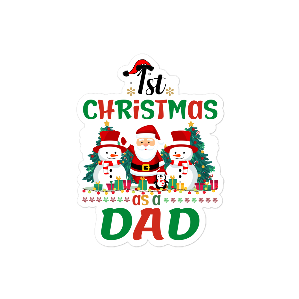 1st Christmas As A Dad Bubble-free stickers