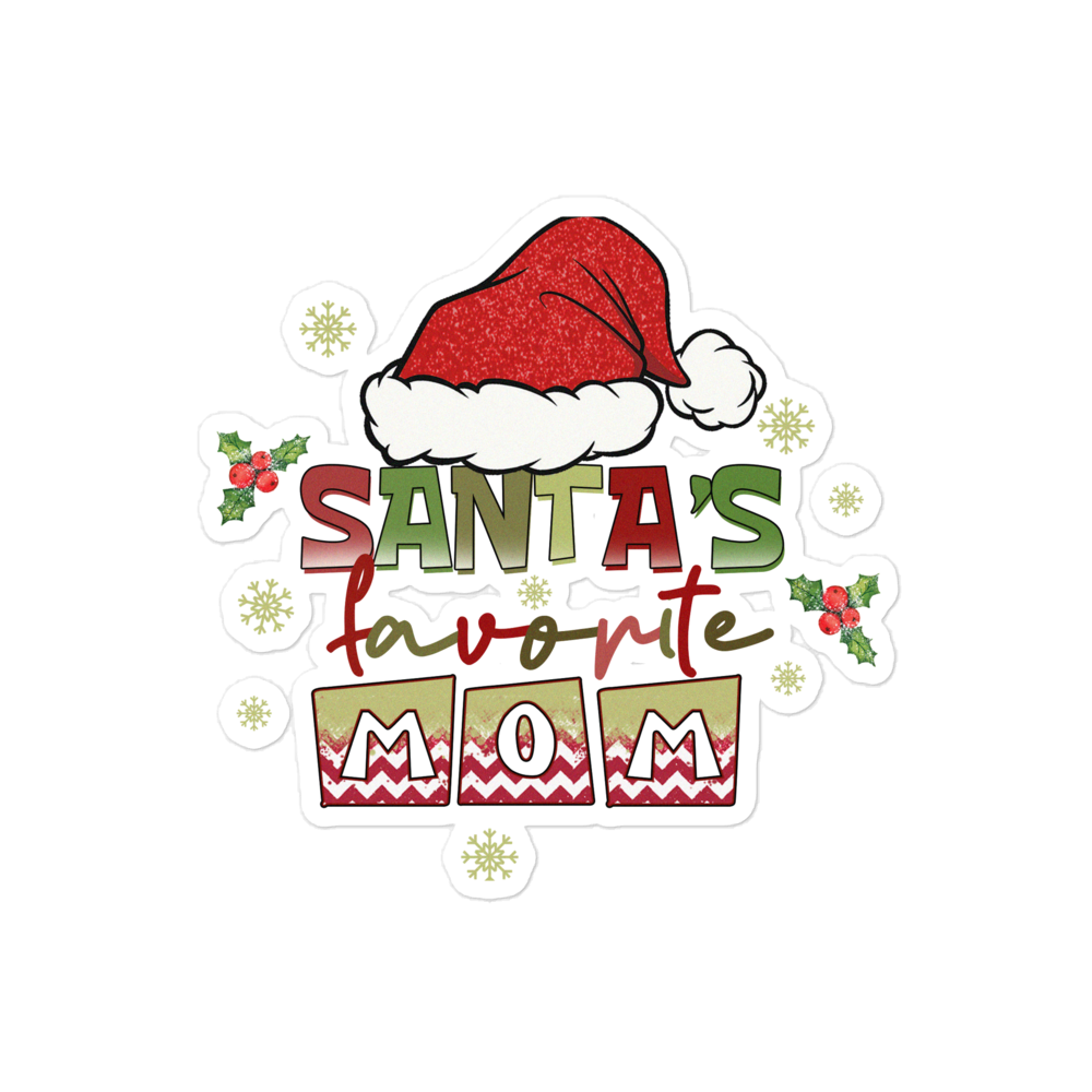 Santa's Favorite Mom Bubble-free stickers