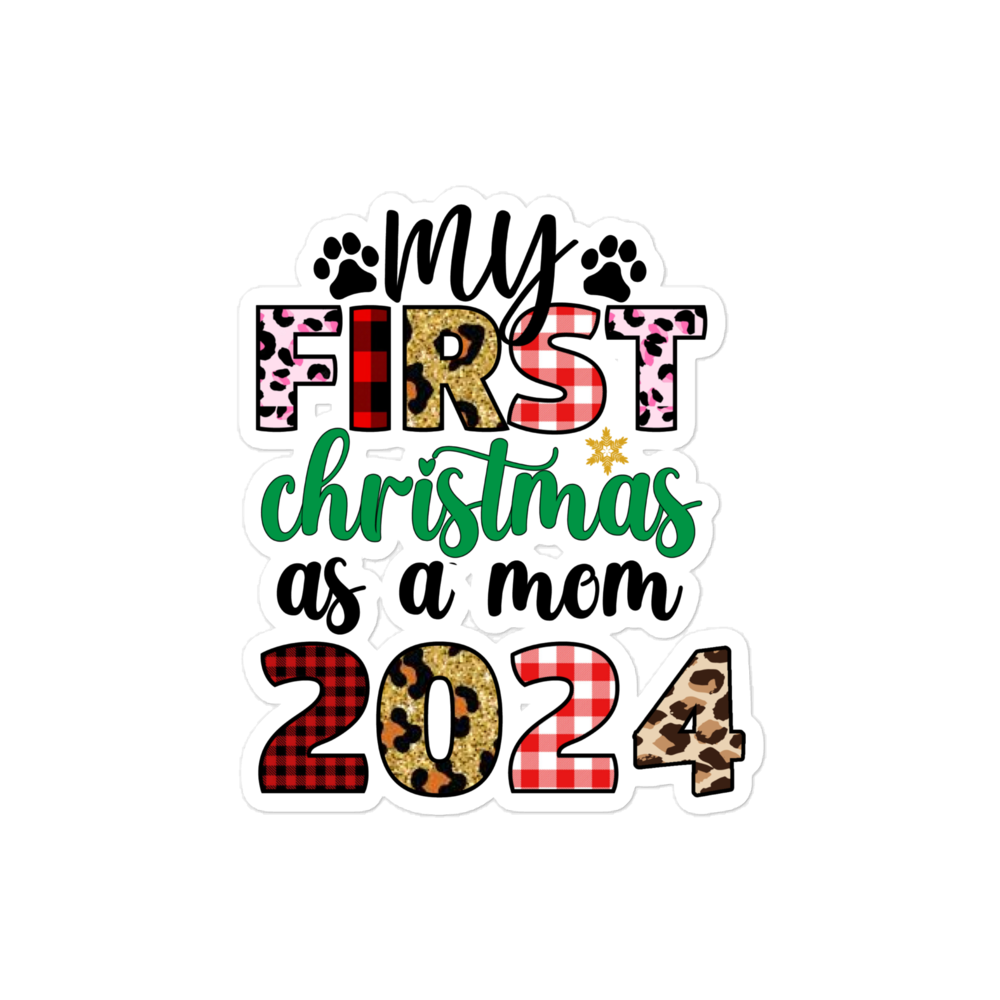 My First Christmas As A mom 2024 Bubble-free stickers