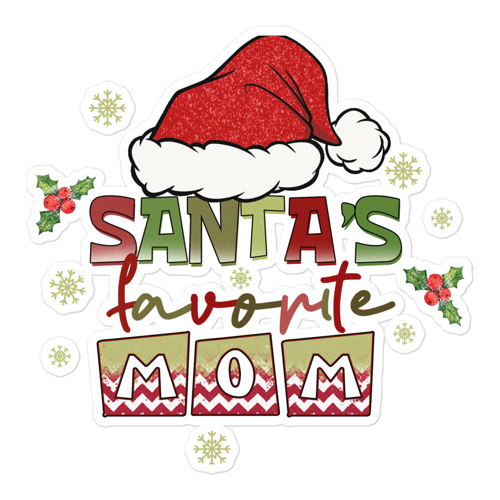 Santa's Favorite Mom Bubble-free stickers