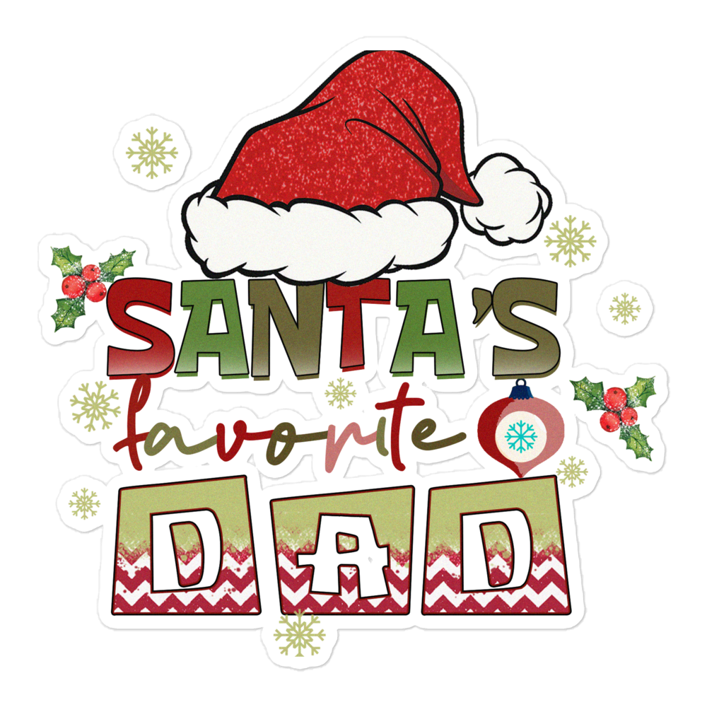 Santa's Favorite Dad Bubble-free stickers