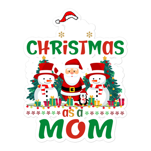 1st Christmas As A Mom Bubble-free stickers