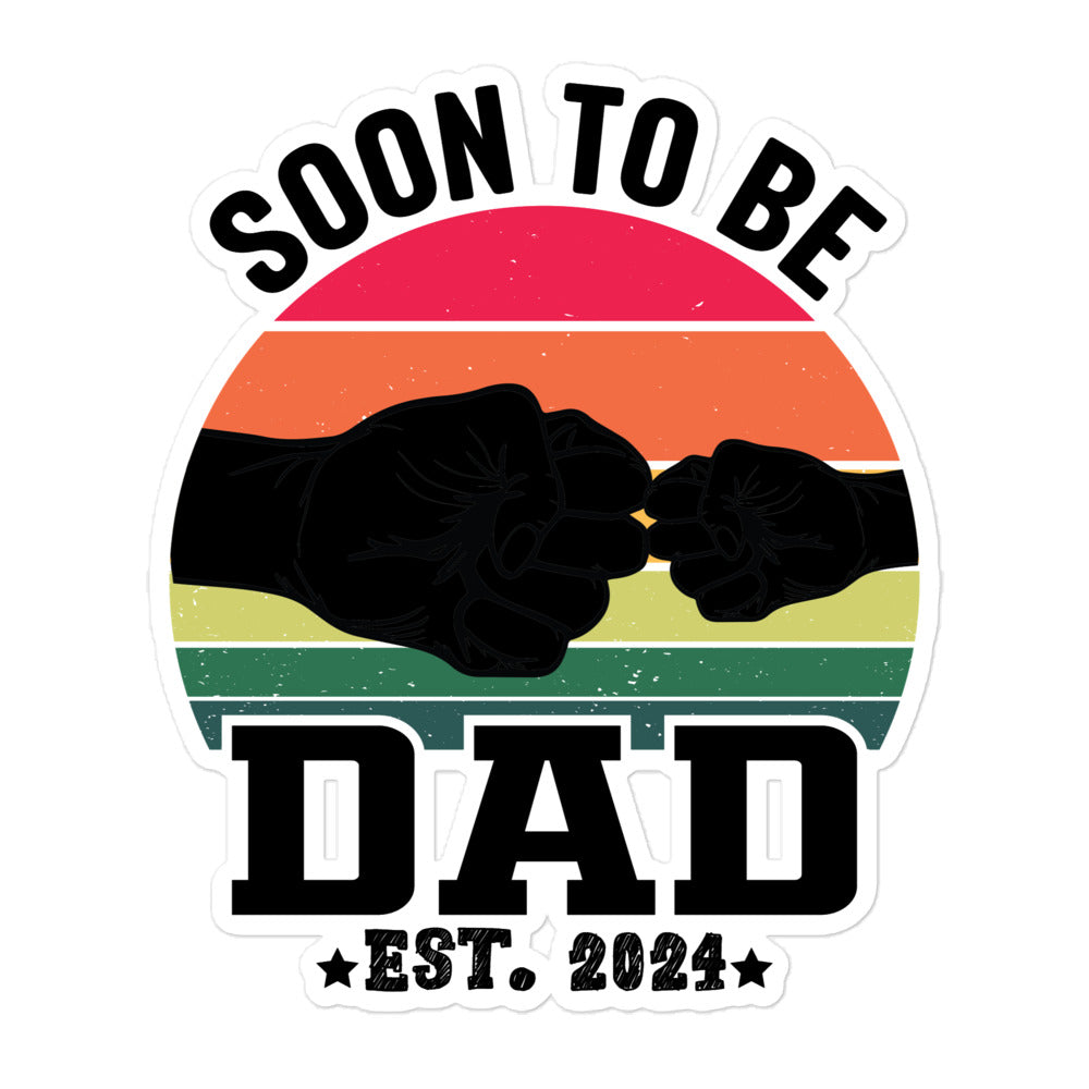 Soon To Be Dad Est. 2024 Bubble-free stickers