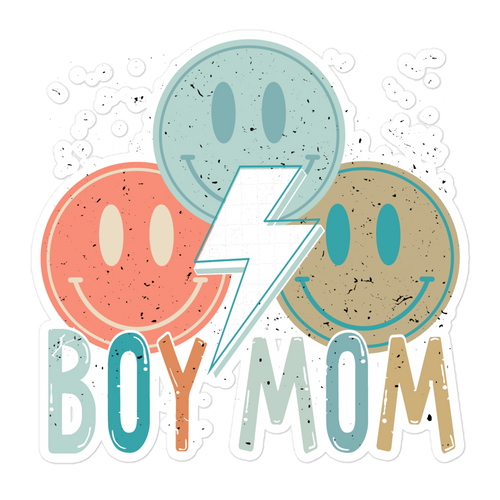 Boy Mom Smile Checker Bubble-free stickers