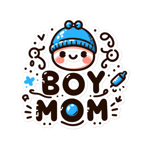 Boy Mom Clip Art2 Bubble-free stickers