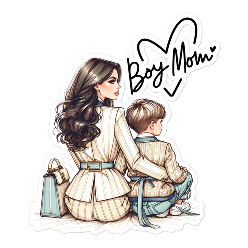 Mom and Son Clipart Bubble-free stickers