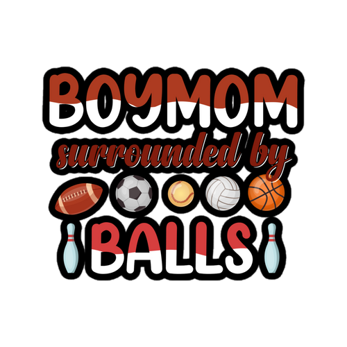 Boy Mom Surrounded by Balls Bubble-free stickers