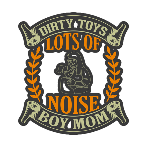 Dirty Toys & Lots Of Noise Boy Mom 2 Bubble-free stickers